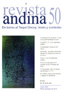 Revista Andina Nº 50. En torno al Taqui Oncoy: texto y contenido 