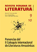 Revista Peruana de Literatura. Año XI, N° 9-10
